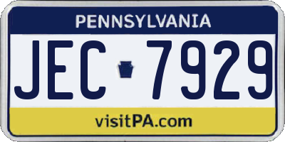 PA license plate JEC7929