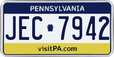 PA license plate JEC7942