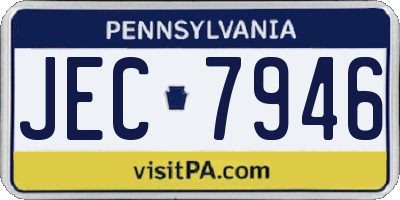 PA license plate JEC7946