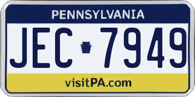 PA license plate JEC7949