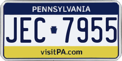 PA license plate JEC7955