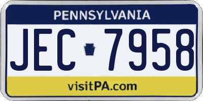 PA license plate JEC7958