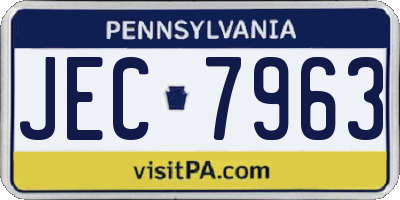 PA license plate JEC7963