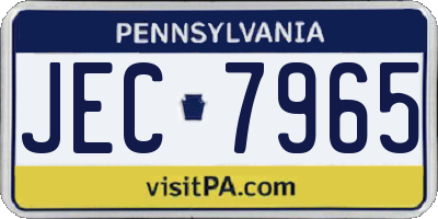 PA license plate JEC7965
