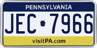 PA license plate JEC7966