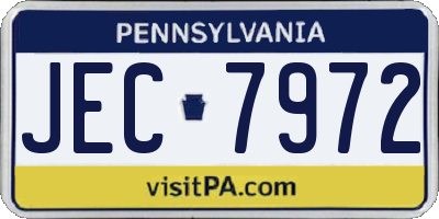 PA license plate JEC7972
