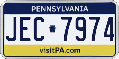 PA license plate JEC7974