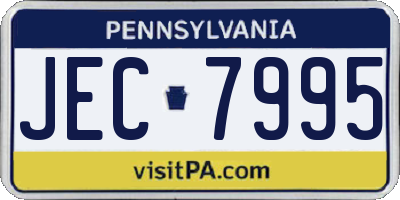 PA license plate JEC7995