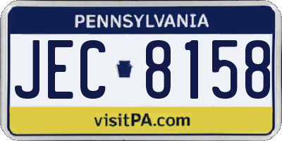 PA license plate JEC8158