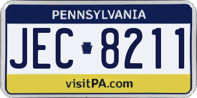 PA license plate JEC8211
