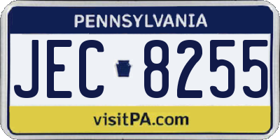 PA license plate JEC8255