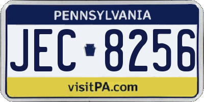 PA license plate JEC8256
