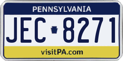 PA license plate JEC8271