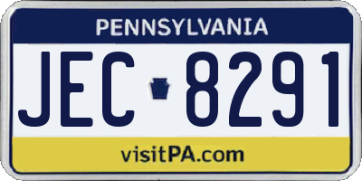 PA license plate JEC8291
