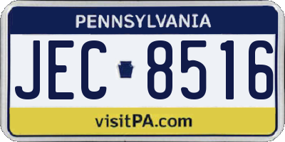 PA license plate JEC8516