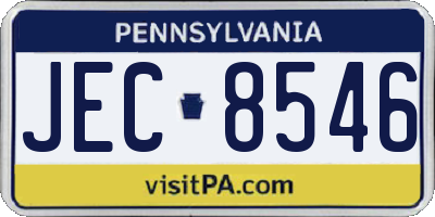PA license plate JEC8546