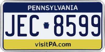 PA license plate JEC8599