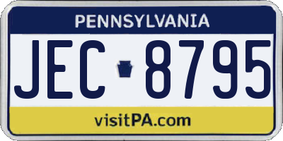 PA license plate JEC8795