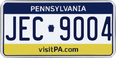 PA license plate JEC9004