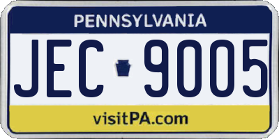 PA license plate JEC9005