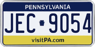 PA license plate JEC9054
