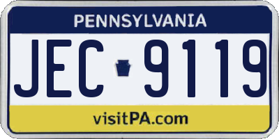 PA license plate JEC9119