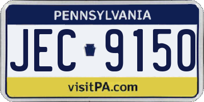 PA license plate JEC9150