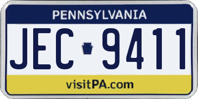 PA license plate JEC9411