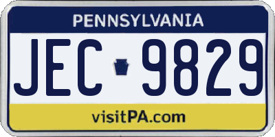 PA license plate JEC9829