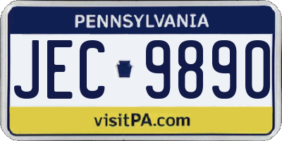PA license plate JEC9890