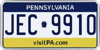 PA license plate JEC9910