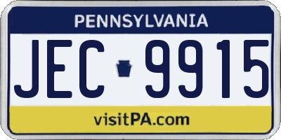 PA license plate JEC9915