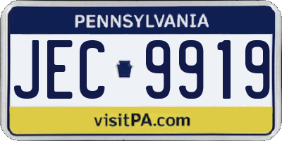 PA license plate JEC9919