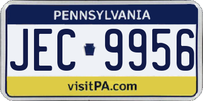 PA license plate JEC9956