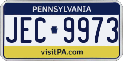 PA license plate JEC9973