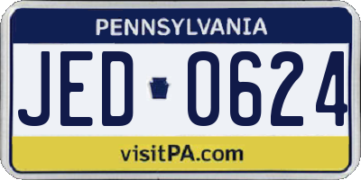 PA license plate JED0624