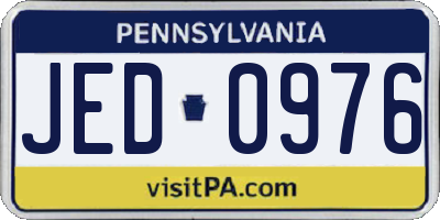 PA license plate JED0976