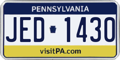PA license plate JED1430