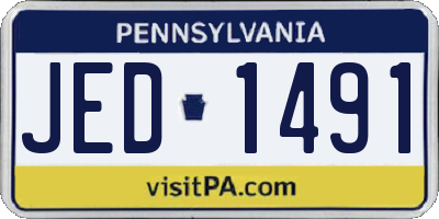 PA license plate JED1491