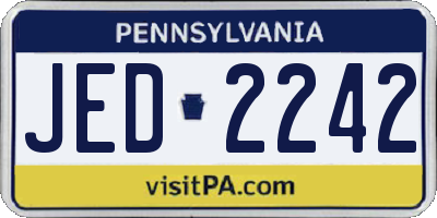 PA license plate JED2242