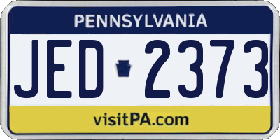 PA license plate JED2373