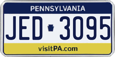 PA license plate JED3095