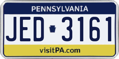 PA license plate JED3161