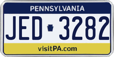 PA license plate JED3282