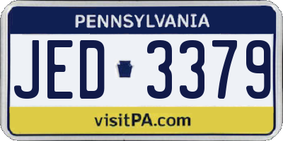 PA license plate JED3379