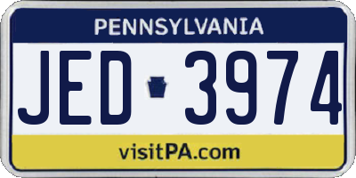 PA license plate JED3974