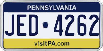 PA license plate JED4262