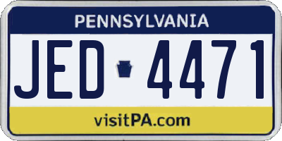 PA license plate JED4471