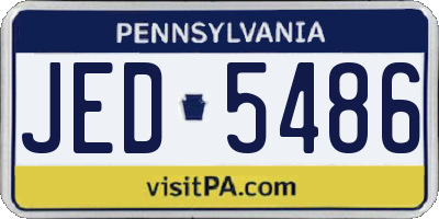 PA license plate JED5486