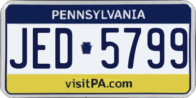 PA license plate JED5799